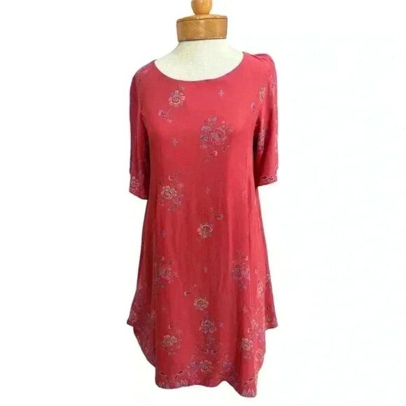 Kimchi Blue Rust Floral Mini Dress Sold At Free People. Sz M - Picture 1 of 7